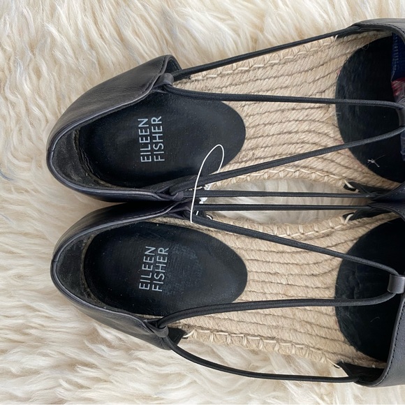 Eileen Fisher Lee Washed Leather Espadrille Flat size 9. In great condition - Picture 5 of 10